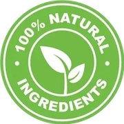 The 100% Natural Ingredients seal used in the Finessa artwork